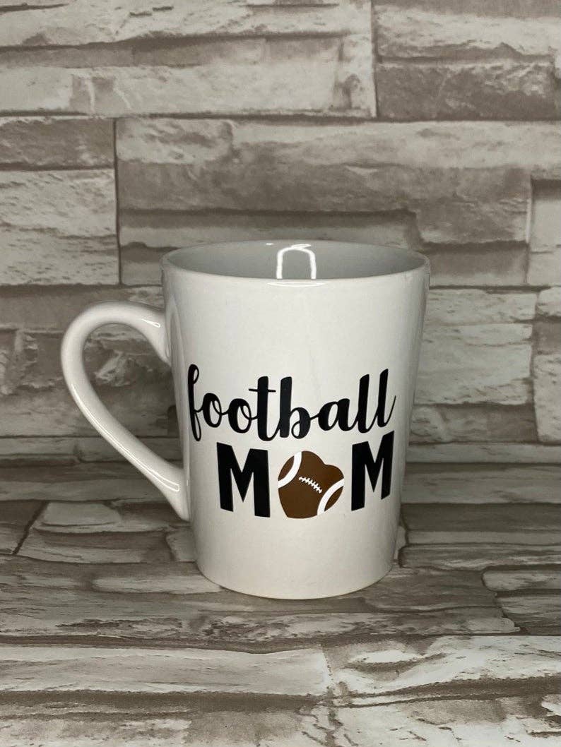 White ceramic coffee mug with permanent vinyl decal, 14oz, Works of Panglossian