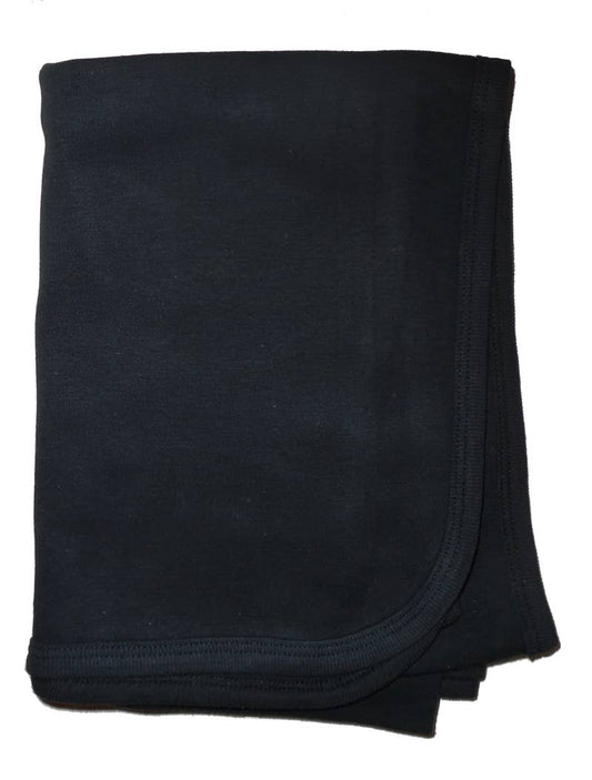 Bambini Black Interlock Receiving Blanket