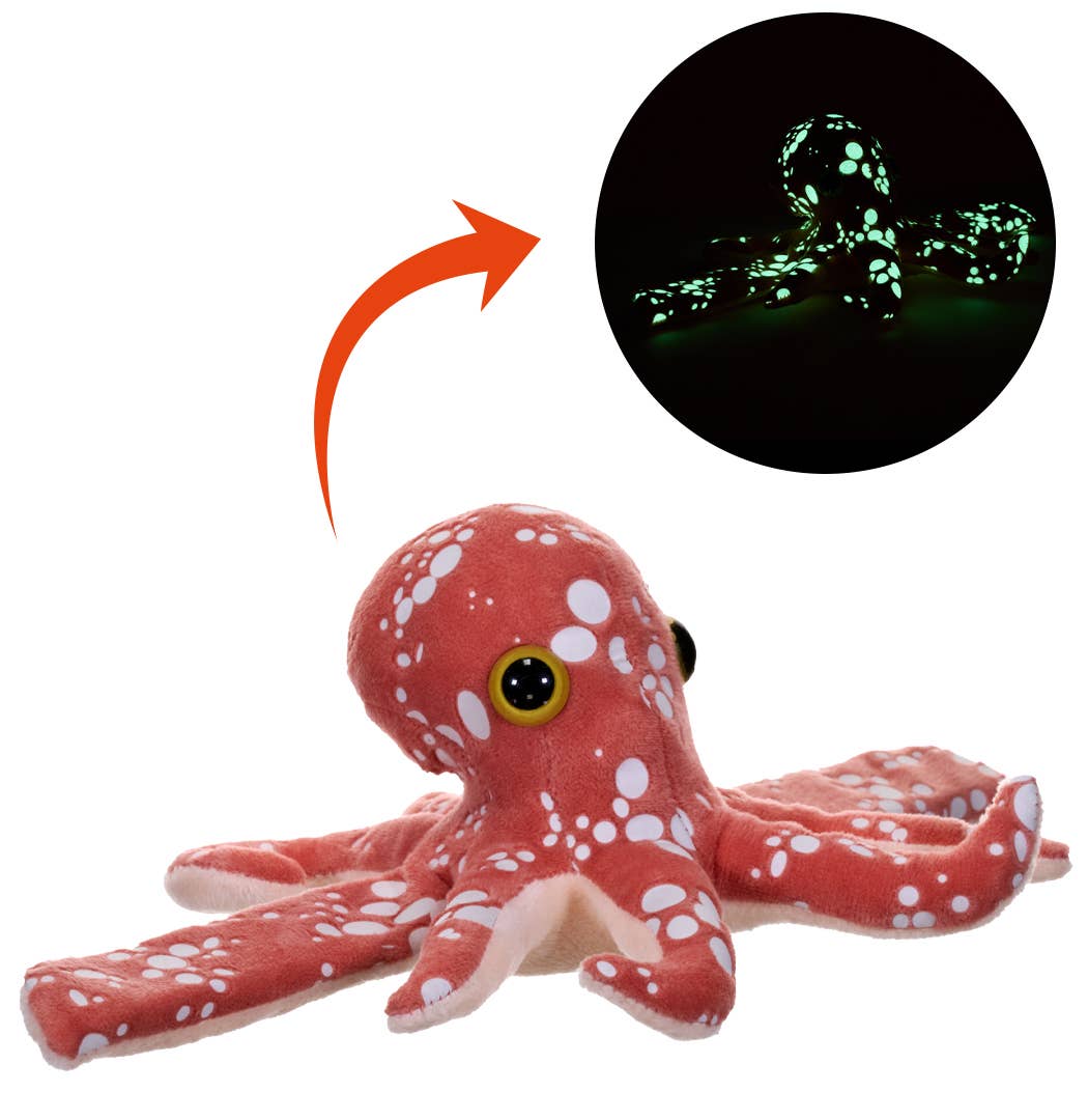 HUGGERS Glow-in-the-Dark Octopus 8-inch stuffed animal by Wild Republic