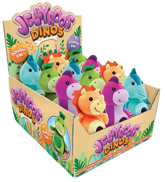 Jellyroo Dinosaurs plush toys with signature jelly tummies by Streamline