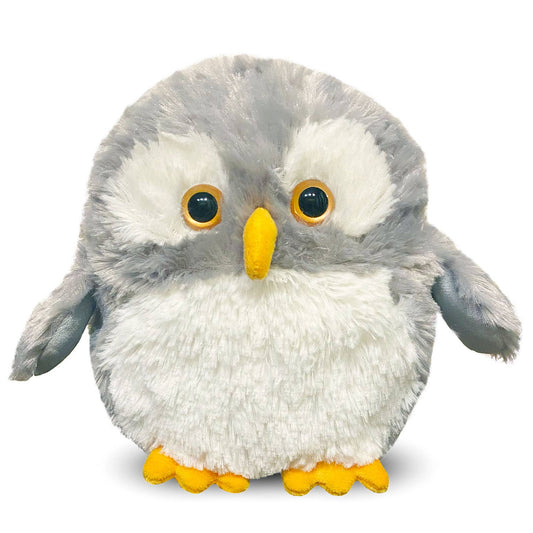 Warmies Owl Plush in cream, 19 inches, microwaveable weighted stuffed animal scented with French lavender