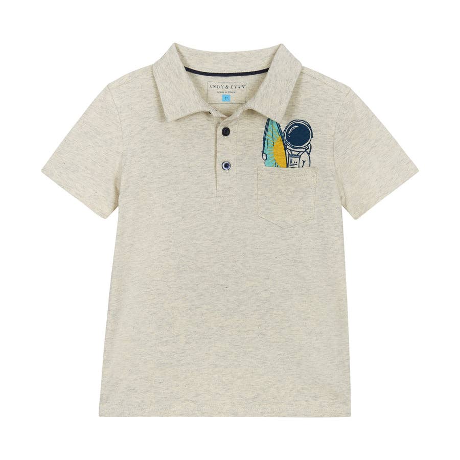Grey Astronaut Polo Shirt - Andy & Evan