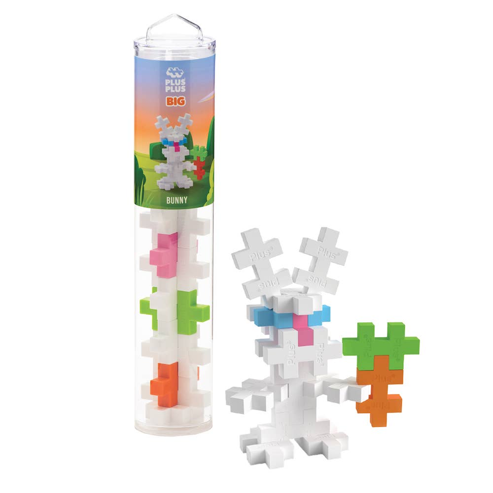 Plus-Plus BIG Bunny 15-piece construction set with large, interlocking pieces in soft colors