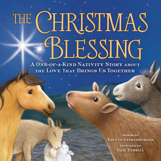 Christmas Blessing hardcover picture book cover featuring nativity illustration