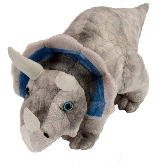 Dinosauria Medium Triceratops 15-inch plush dinosaur by Wild Republic with soft fabric and three-horned design