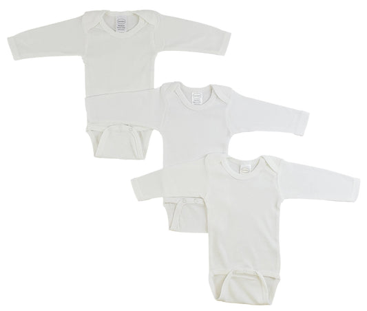 Bambini Long Sleeve White Onesie
