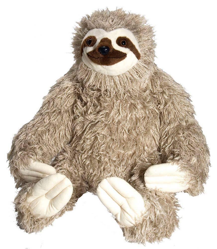 CK-Jumbo Sloth Stuffed Animal, 30 inches, by Wild Republic—soft plush with refined design