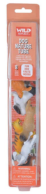 Wild Republic Nature Tube Dog 13-inch activity toy with detailed dog breed figures