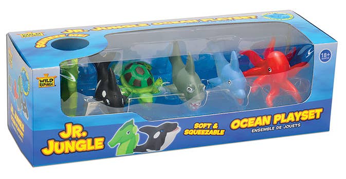 Wild Republic Soft Aquatic Animals Play Set featuring plush sea creatures for creative play