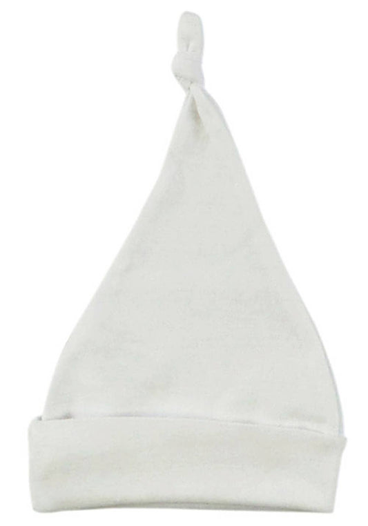 White knotted baby cap in 100% cotton by Bambini Infant Wear