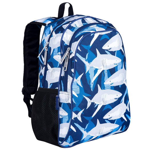 Wildkin 15-inch backpack in blue with moisture-resistant nylon lining and durable construction