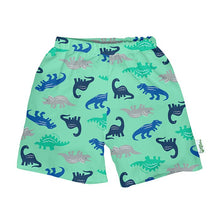 Load image into Gallery viewer, Green Sprouts - Classic trunk w/built-in swim diaper: Seafoam Simple Dino / 6 Months
