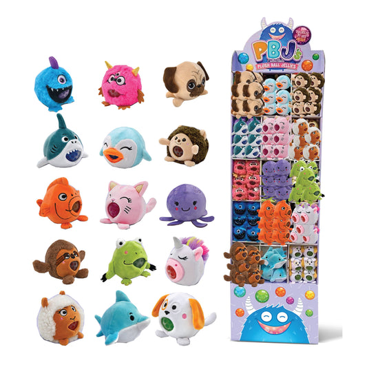 Streamline Plush Ball Jelly stuffed animal with squeezable gel-filled core in character design