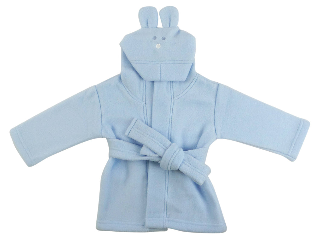Bambini Fleece Robe With Hoodie Blue