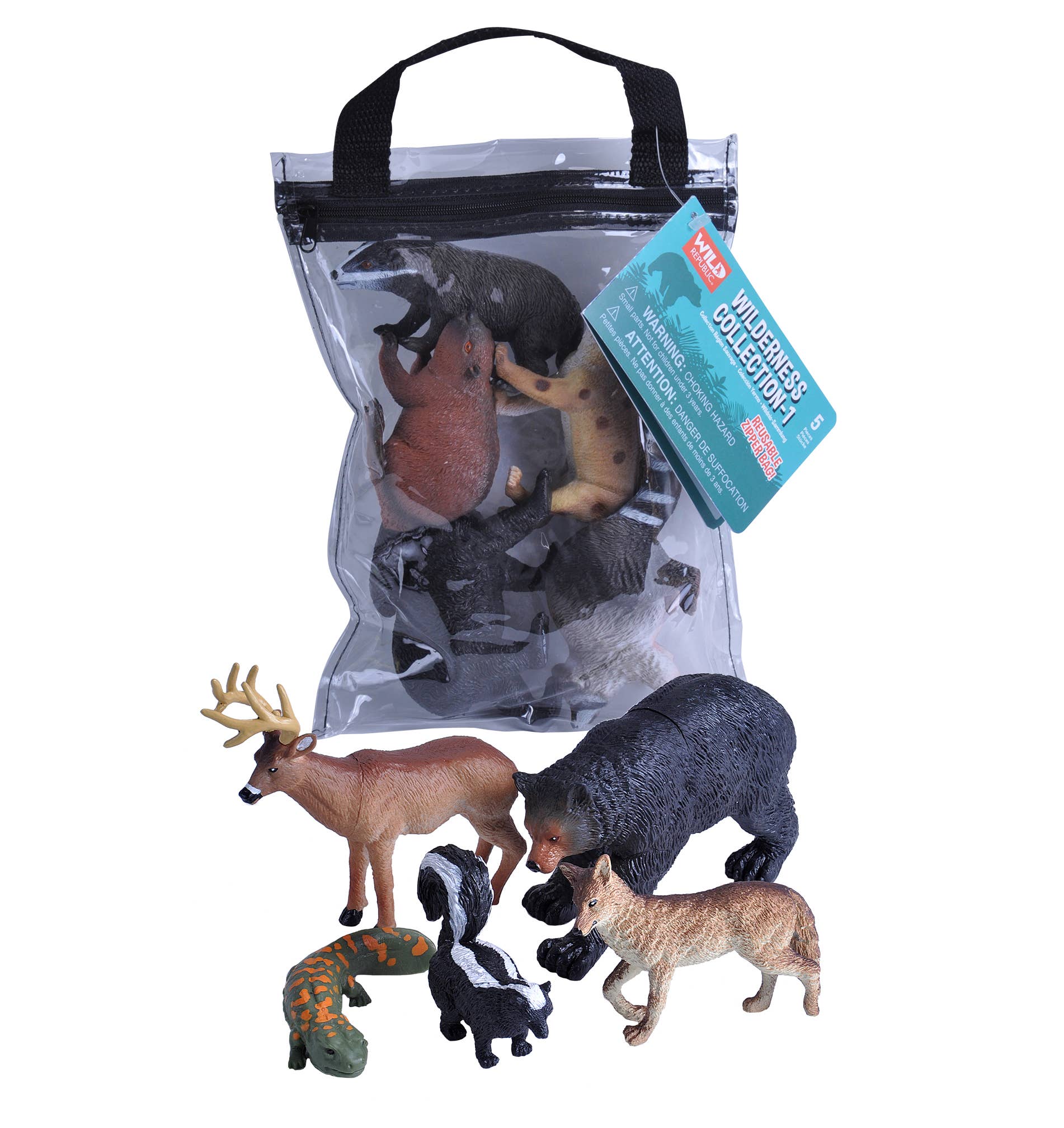 Wild Republic Polybag-Zip Wilderness II 11 inch collection of wilderness-themed play figures