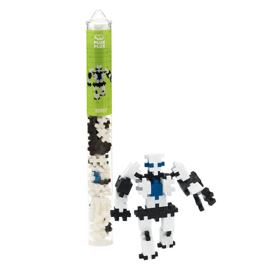 Plus-Plus Tube Robot building set with colorful interlocking pieces and reusable container